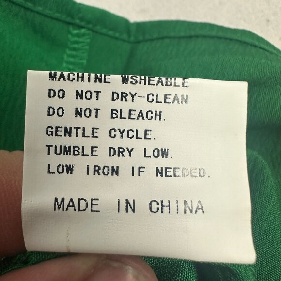 Green V-Neck Long Sleeve Womens Blouse With Ruffle Cuffs Size 3XL - Picture 5 of 5